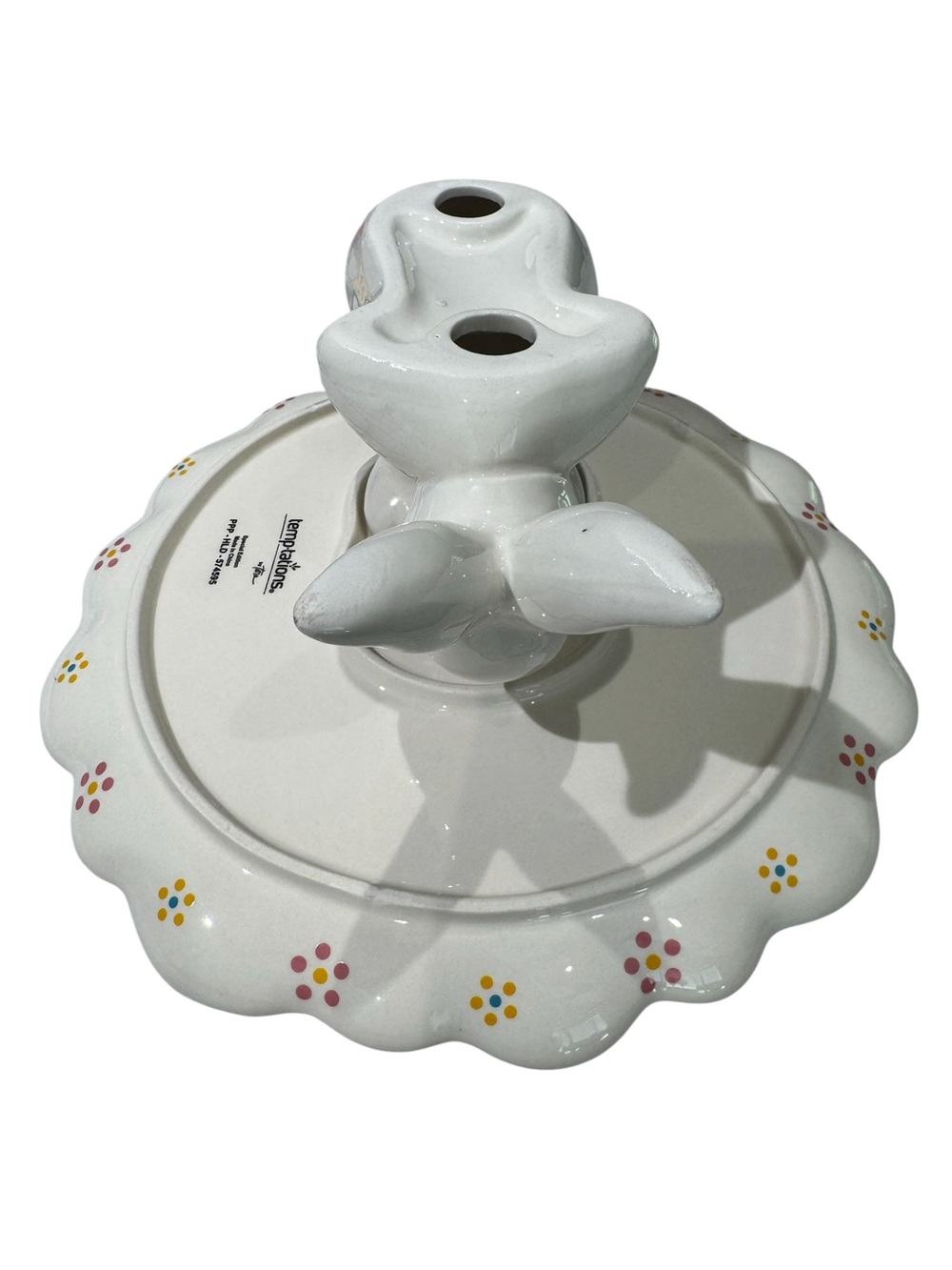 Temp-Tations Special Edition Egg Hunt Ceramic Bunny Cake Stand Plate - 10" - Picture 9 of 13